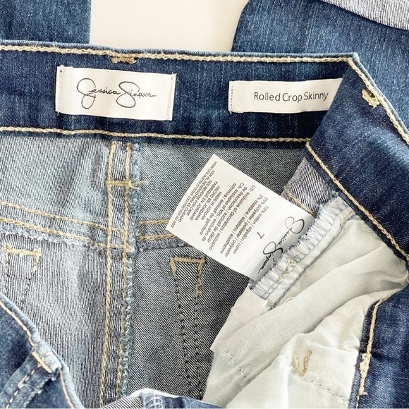 JESSICA SIMPSON Girl’s Rolled Crop Skinny Jeans - Size 7 - Picture 6 of 10